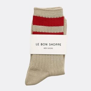 NWT Le Bon Shoppe Her Varsity Socks in Red Stripe